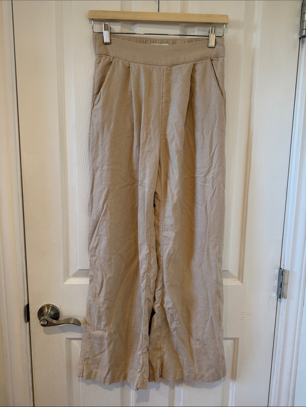 Abercrombie & Fitch Beige Wide Leg Pull On Pants S